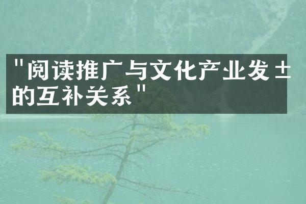 "阅读推广与文化产业发展的互补关系"