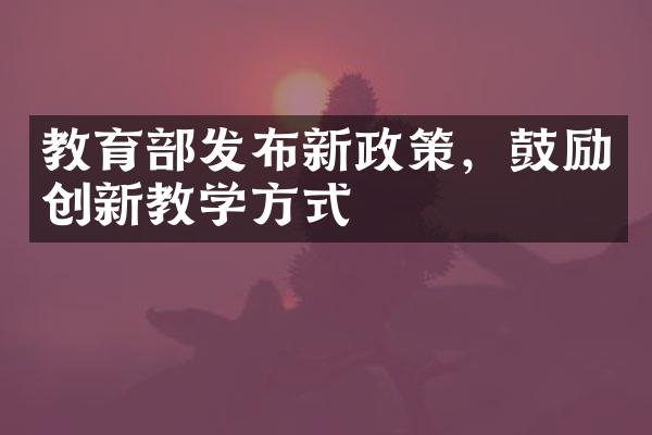 教育部发布新政策，鼓励创新教学方式