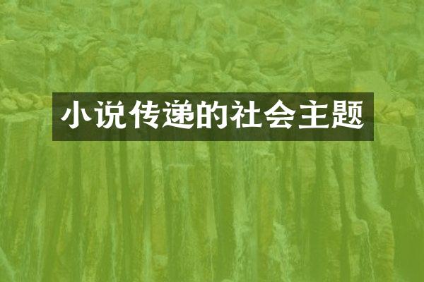 小说传递的社会主题