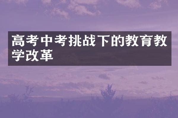 高考中考挑战下的教育教学