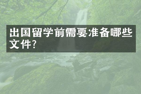 出国留学前需要准备哪些文件？