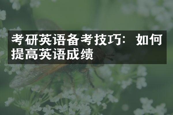 考研英语备考技巧：如何提高英语成绩