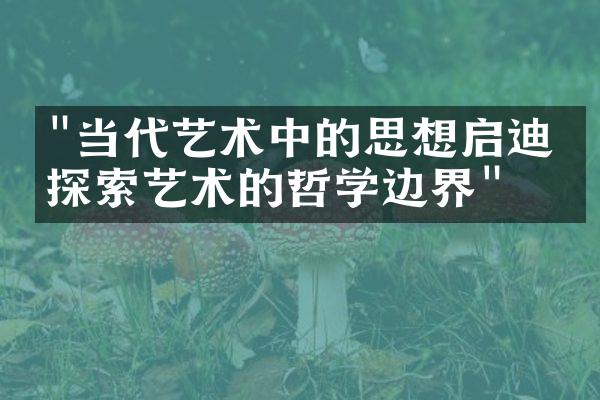 "当代艺术中的思想启迪：探索艺术的哲学边界"