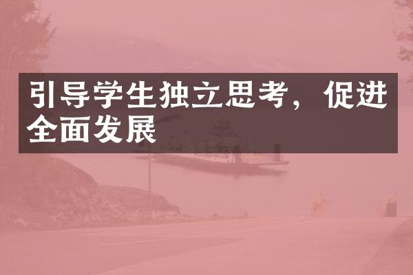 引导学生独立思考，促进全面发展