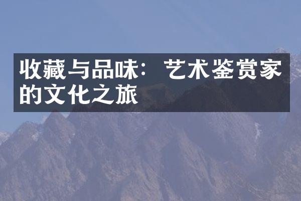 收藏与品味：艺术鉴赏家的文化之旅