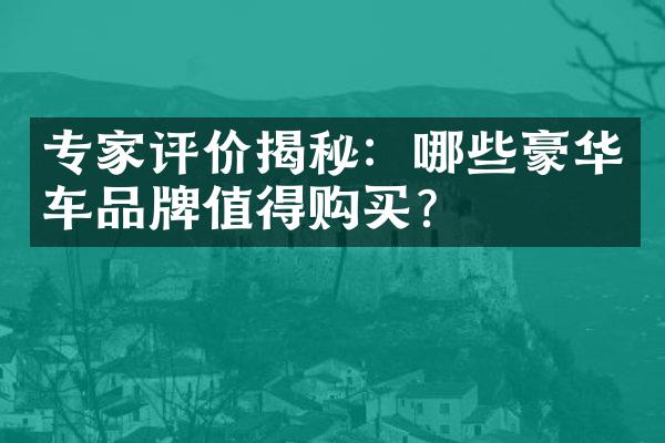 专家评价揭秘：哪些豪华车品牌值得购买？