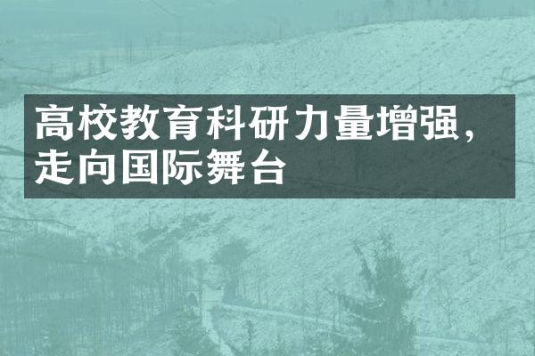 高校教育科研力量增强，走向国际舞台