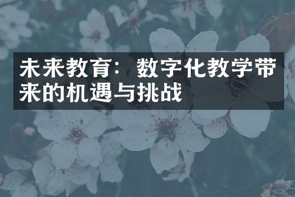 未来教育：数字化教学带来的机遇与挑战