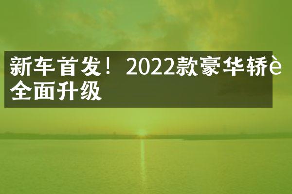 新车首发！2022款豪华轿车全面升级