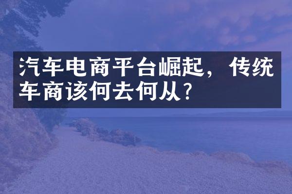 汽车电商平台崛起，传统车商该何去何从？