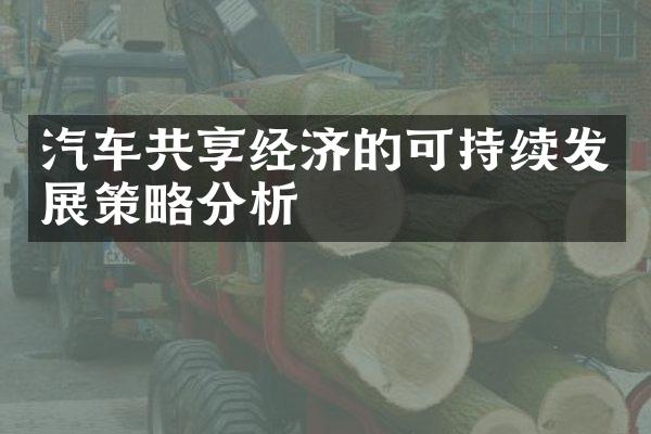 汽车共享经济的可持续发展策略分析