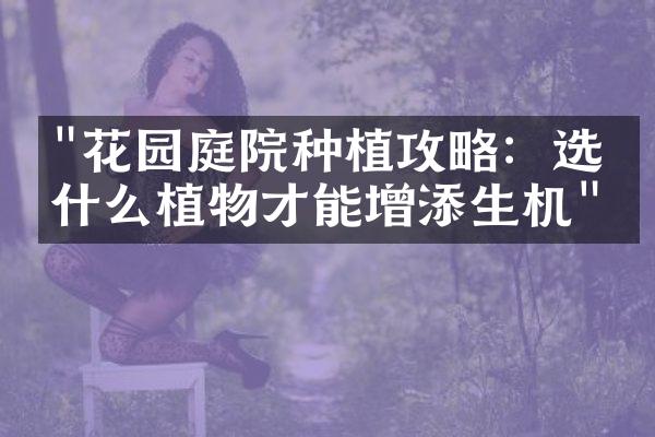 "花园庭院种植攻略：选择什么植物才能增添生机"