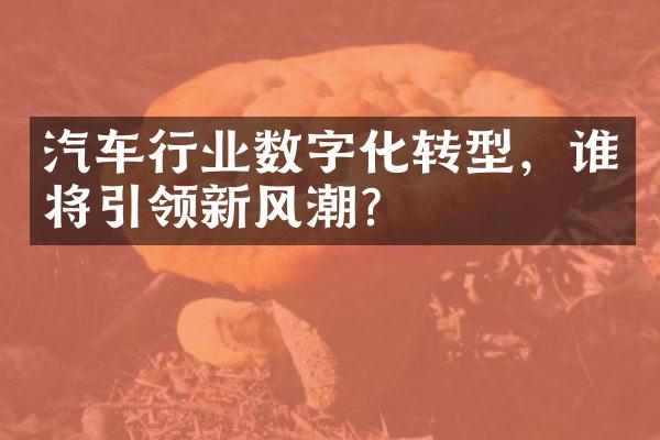 汽车行业数字化转型，谁将引领新风潮？