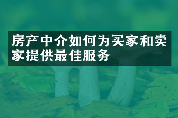 房产中介如何为买家和卖家提供最佳服务