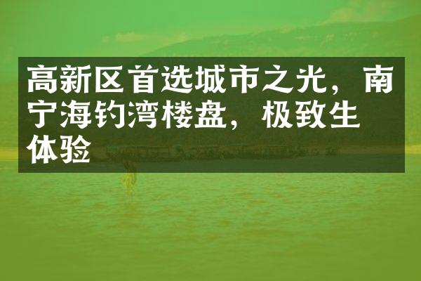 高新区首选城市之光，南宁海钓湾楼盘，极致生活体验