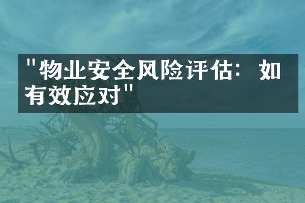 "物业安全风险评估：如何有效应对"