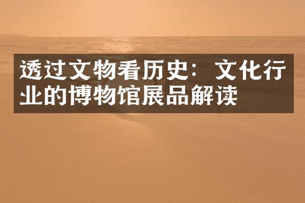 透过文物看历史：文化行业的博物馆展品解读