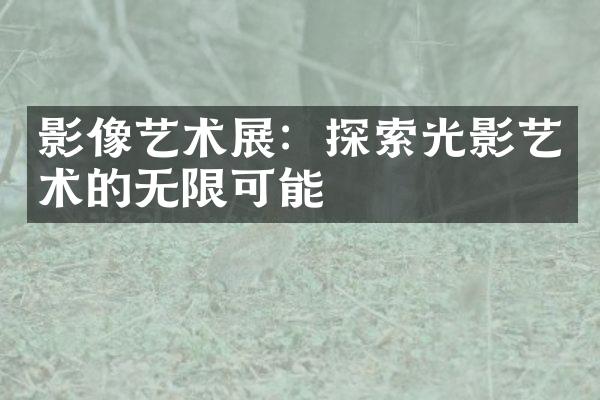 影像艺术展：探索光影艺术的无限可能