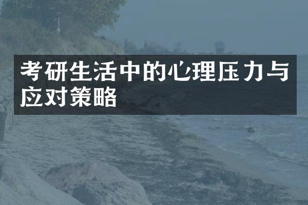 考研生活中的心理压力与应对策略