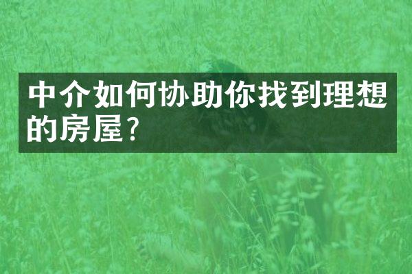 中介如何协助你找到理想的房屋？