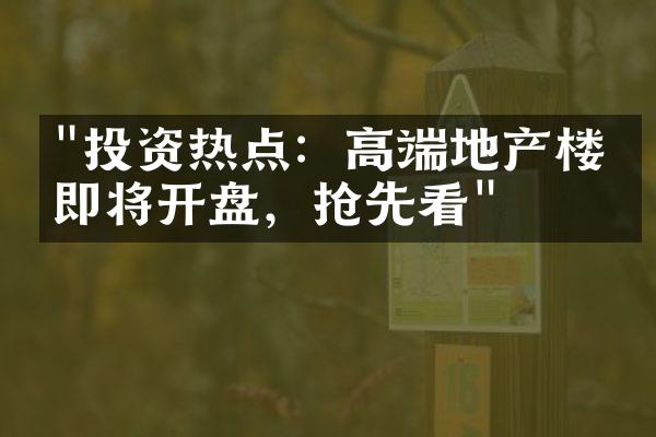 "投资热点：高端地产楼盘即将开盘，抢先看"