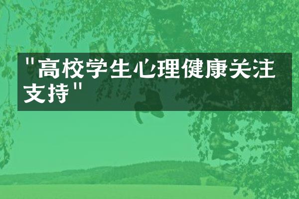 "高校学生心理健康关注与支持"