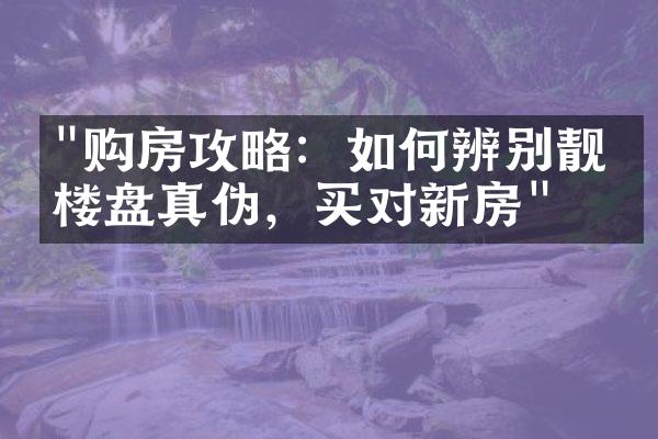 "购房攻略：如何辨别靓丽楼盘真伪，买对新房"