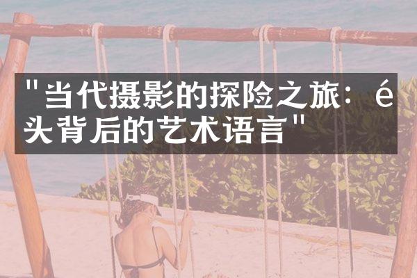 "当代摄影的探险之旅：镜头背后的艺术语言"