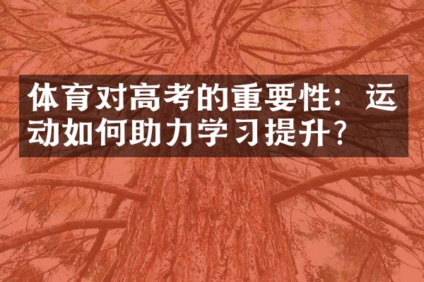 体育对高考的重要性：运动如何助力学习提升？