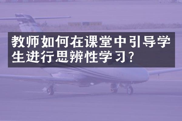 教师如何在课堂中引导学生进行思辨性学？