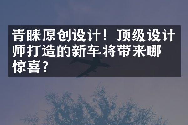 青睐原创设计！顶级设计师打造的新车将带来哪些惊喜？