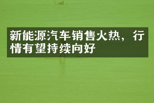 新能源汽车销售火热，行情有望持续向好