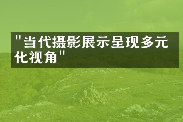 "当代摄影展示呈现多元文化视角"