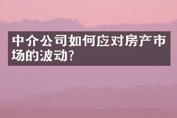 中介公司如何应对房产市场的波动？