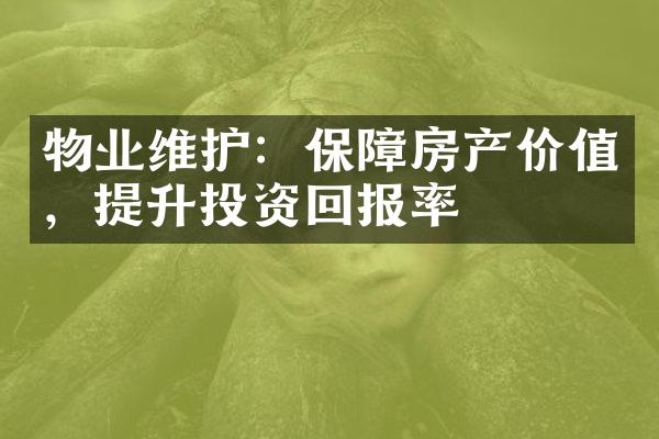 物业维护：保障房产价值，提升投资回报率