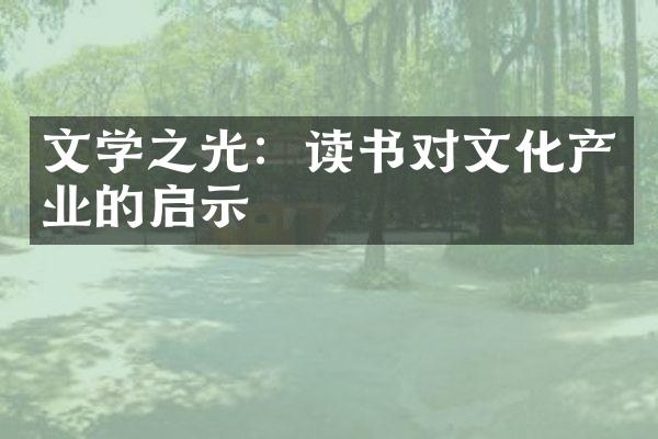 文学之光：读书对文化产业的启示