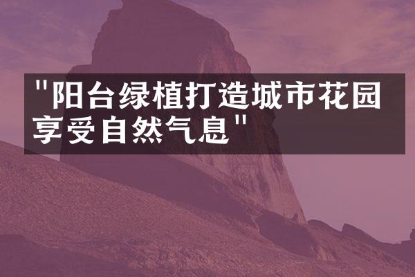 "阳台绿植打造城市花园，享受自然气息"