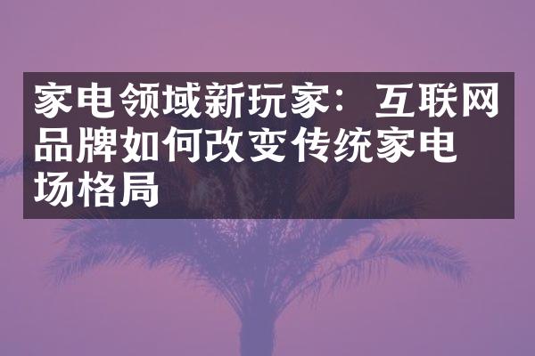 家电领域新玩家：互联网品牌如何改变传统家电市场格局