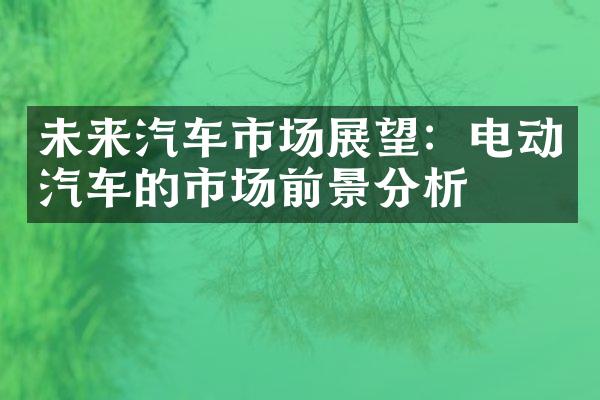 未来汽车市场展望：电动汽车的市场前景分析