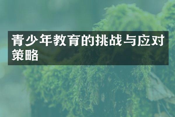 青少年教育的挑战与应对策略