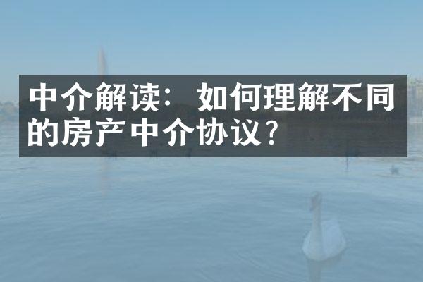 中介解读：如何理解不同的房产中介协议？