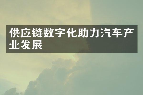 供应链数字化助力汽车产业发展