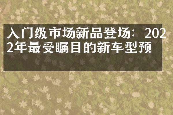 入门级市场新品登场：2022年最受瞩目的新车型预测