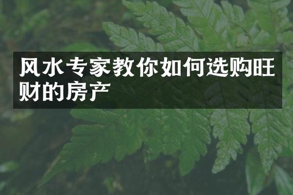 风水专家教你如何选购旺财的房产