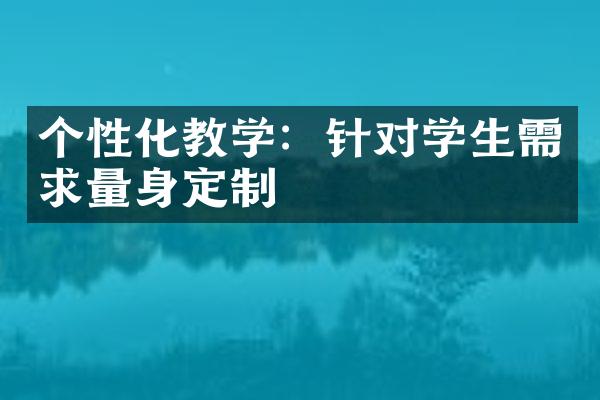 个性化教学：针对学生需求量身定制