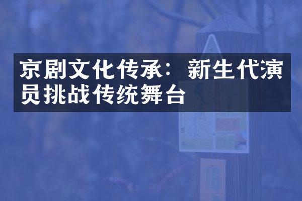 京剧文化传承：新生代演员挑战传统舞台