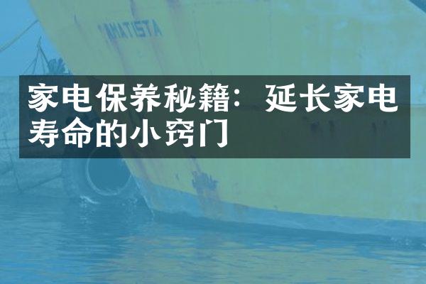 家电保养秘籍：延长家电寿命的小窍门