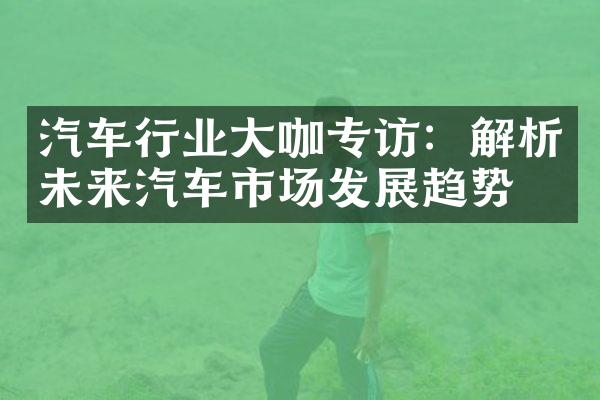 汽车行业大咖专访：解析未来汽车市场发展趋势