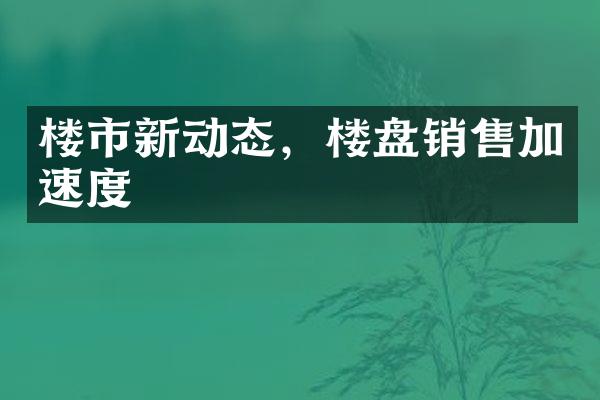 楼市新动态，楼盘销售加速度