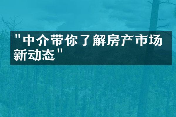 "中介带你了解房产市场最新动态"